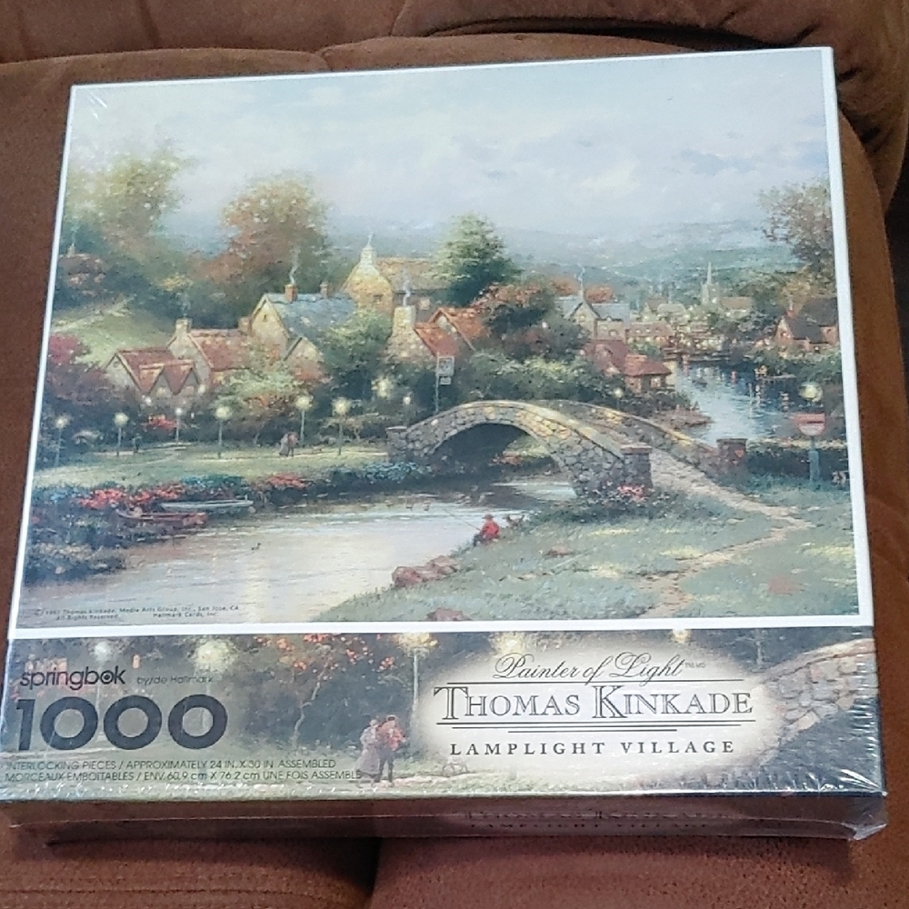 New Sealed Springbok Thomas Kinkade Lamplight Village Puzzle